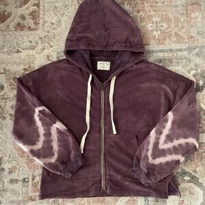 Electric & Rose Tie Dye Zip Up Hoodie Jacket Purple Cotton Blend Size Small